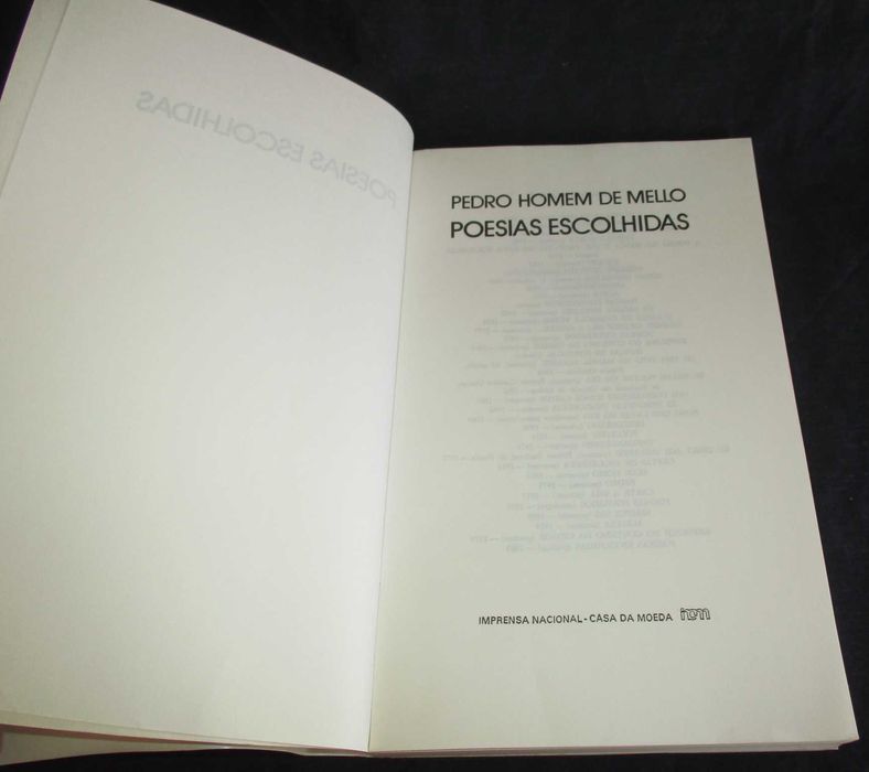 Livro Poesias Escolhidas Pedro Homem de Mello