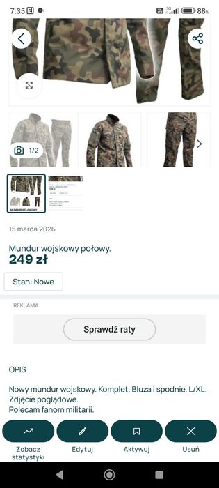 Mundur wojskowy polowy.