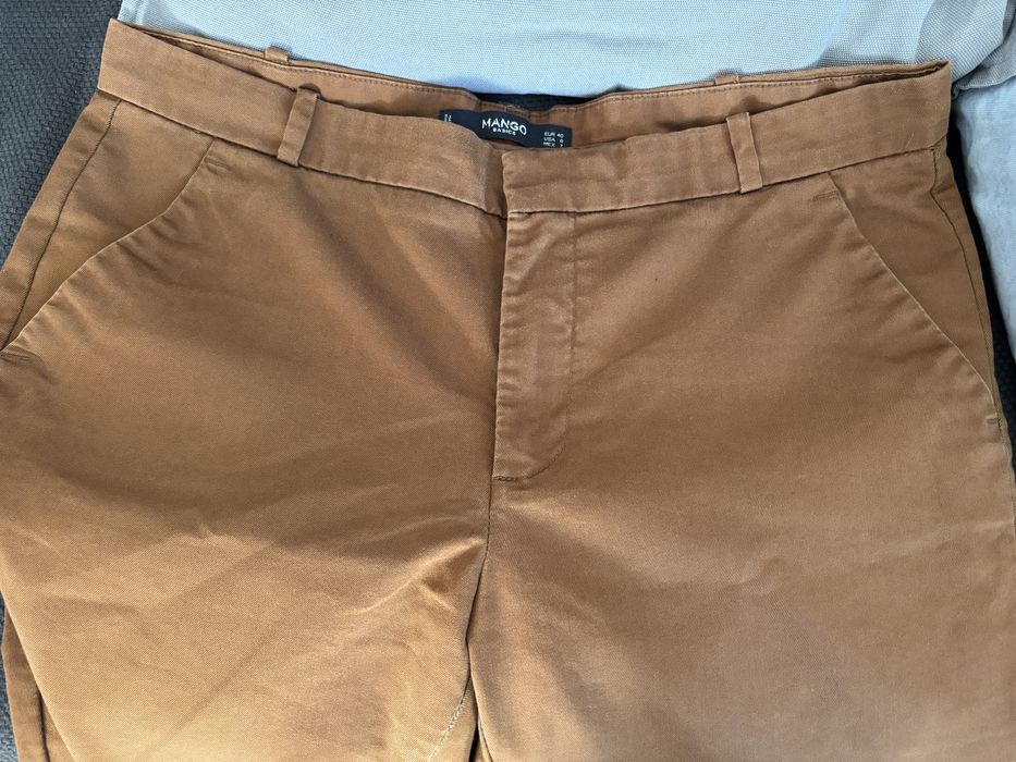 Spodnie chino, kolor piękny rudy, Mango, rozm. 40