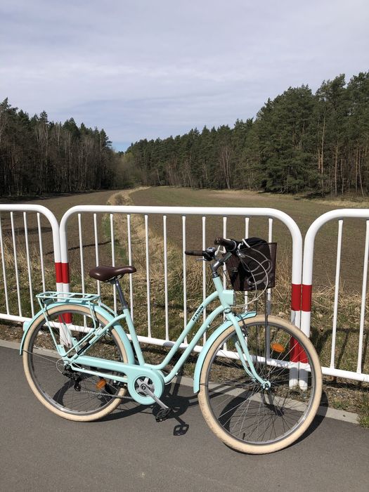 Rower miejski miętowy b-twin 28 cali