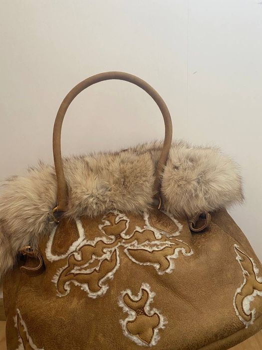 Сумка Prada шкіра та хутро