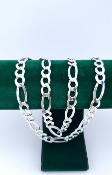 Łańcuch łańcuszek figaro srebrny 60cm 8mm 34,3g męski pr.925