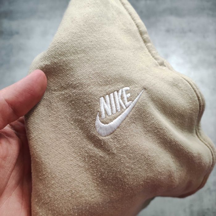 MĘSKIE Spodnie Dresy Sportowe Beżowe Joggery Nike Haft Logo Active Gym