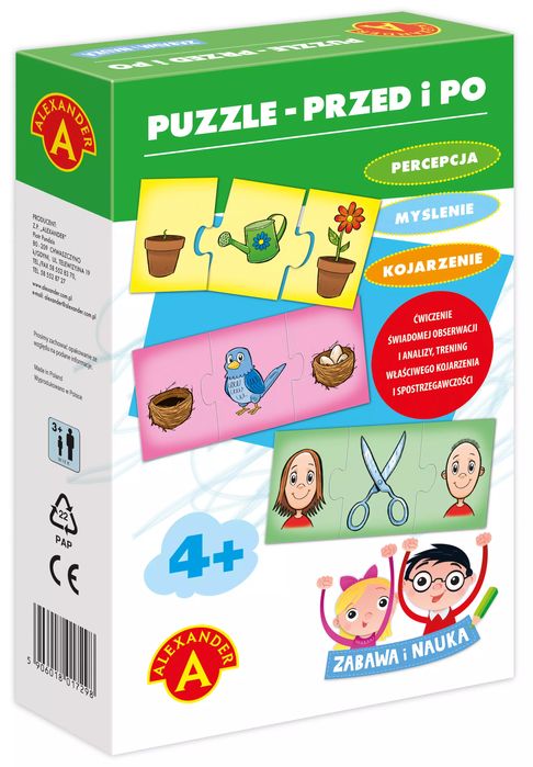 Zabawa i nauka. Puzzle – Przed i po