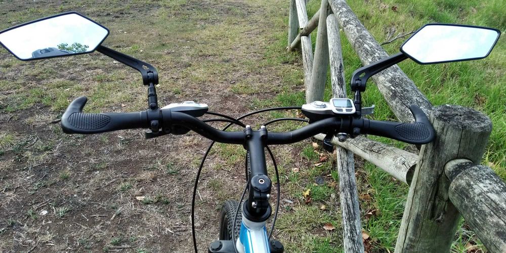 Bicicleta BTT dobrável 27 mudanças com suspensão cor azul e branca