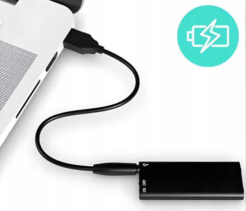 Podsłuch Dyktafon Szpiegowski Mini Nagrywarka Dźwięku NOWY