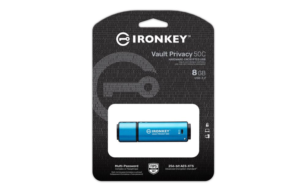 Флешка з шифруванням 8ГБ Kingston IronKey Vault Privacy 50  USB-C