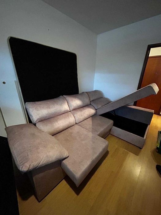 sofa chemise com bau arrumaçao e ajustavel