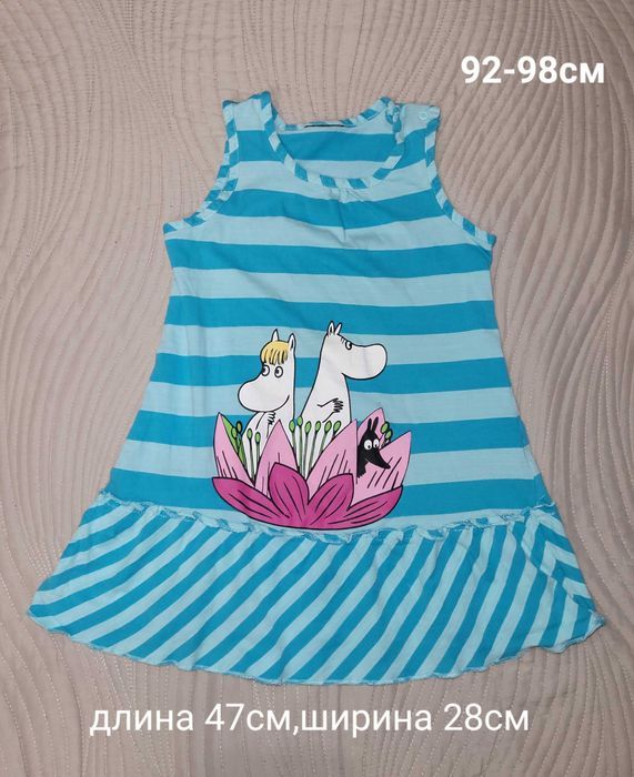 Платья летние,лосины на девочку р.92-98см