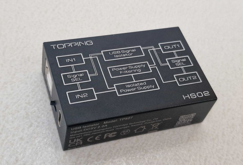 Izolator audio USB Topping HS02 do usuwania zakłóceń i pętli masy z sygnału cyfrowego