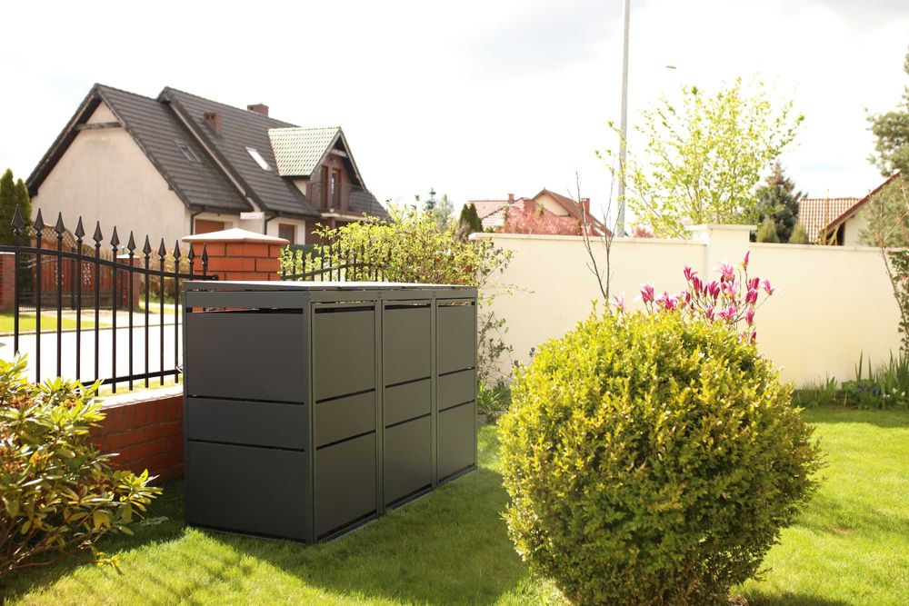 Zabudowa na kosze Top Box Obudowy koszy Osłony koszy 3x240L Premium