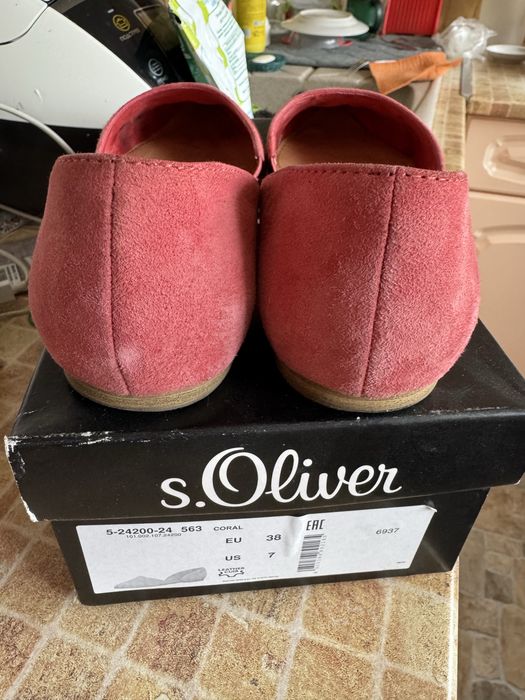 Туфлі балетки s.Oliver замша шкіра