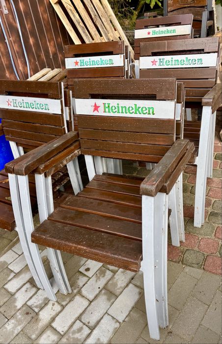 Krzesła ogrodowe / gastronomiczne– metal + drewno