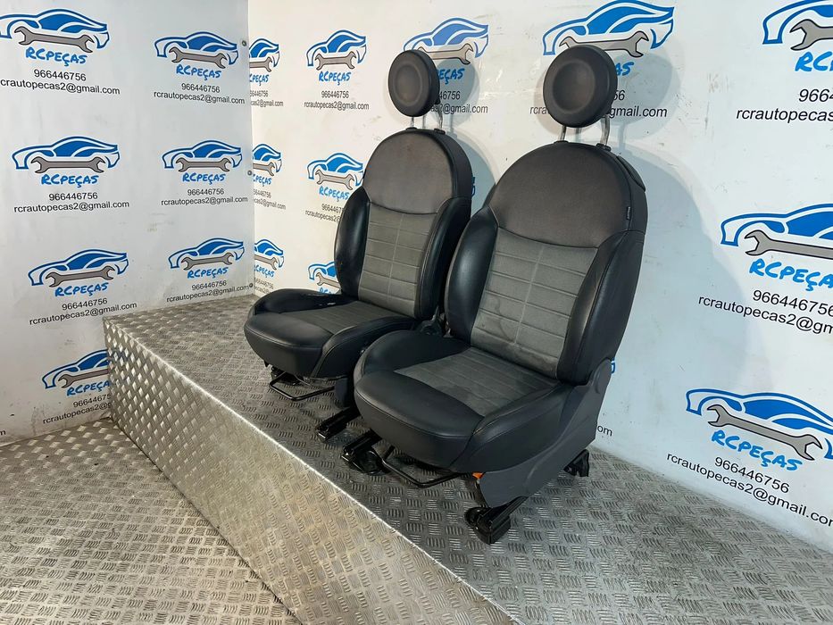 Conjunto Bancos Pele Perfurada Tecido Fiat 500 Sport 312 2007 -