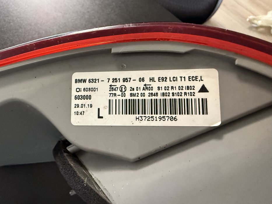 BMW E92 Ліхтар Фонарь Фари рестайлінг лівий європа оригінал 2019 рік