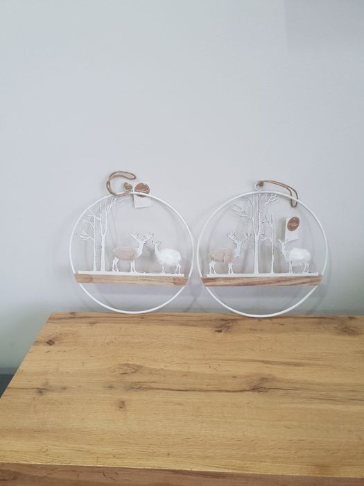 Zawieszka koło z leśnym motywem metalowe Boltze 30cm