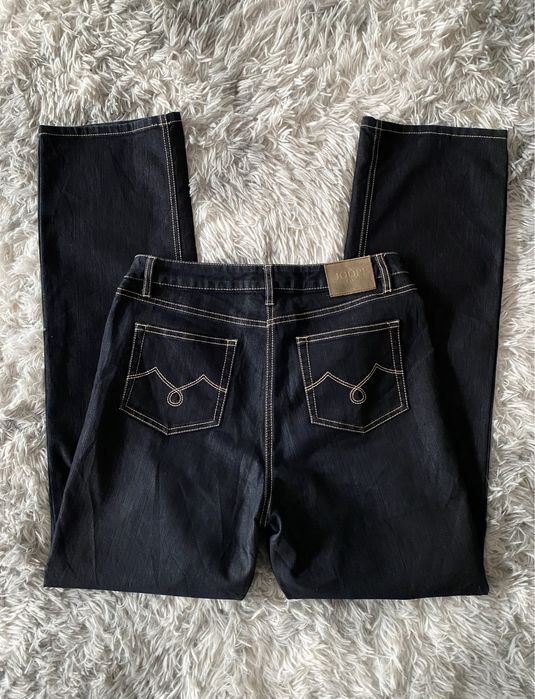 Granatowe proste szersze jeansy M 38 JOOP! Basic premium boyfriend