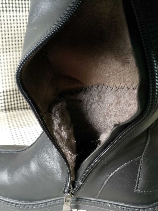 Сапоги кожаные высокие осень-зима, 24 см