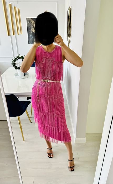 Asos Sukienka zdobiona frędzlami S