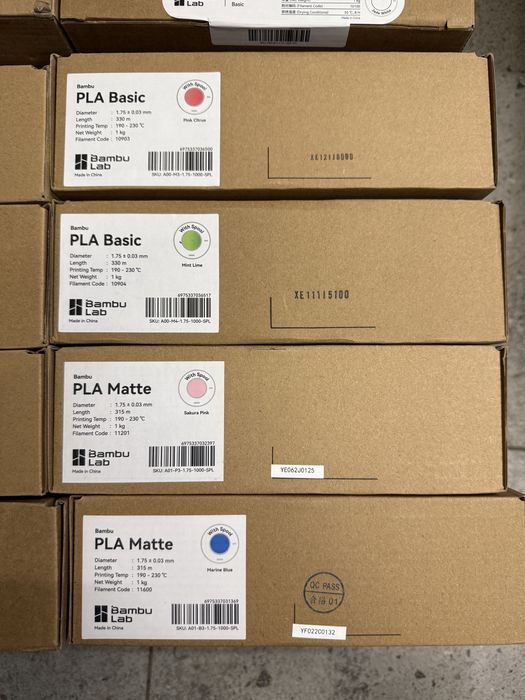 Bambu Lab PLA Basic / Matte з Котушкою Пластик 20+ Кольорів Оригінал