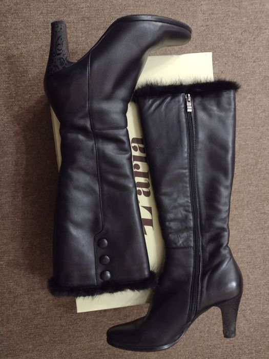 Сапоги кожаные зимние