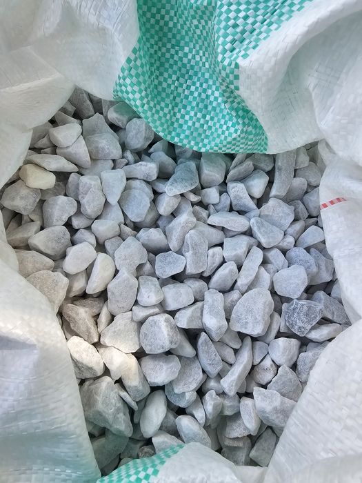 Kamien ogrodowy ozdobny grys biały bianco śnieżnobiały