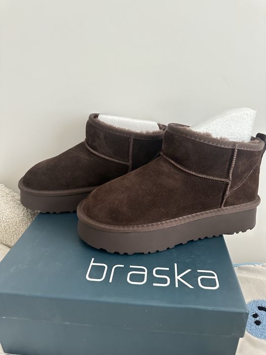 Уги, чоботи, взуття шоколадного кольору, зимове