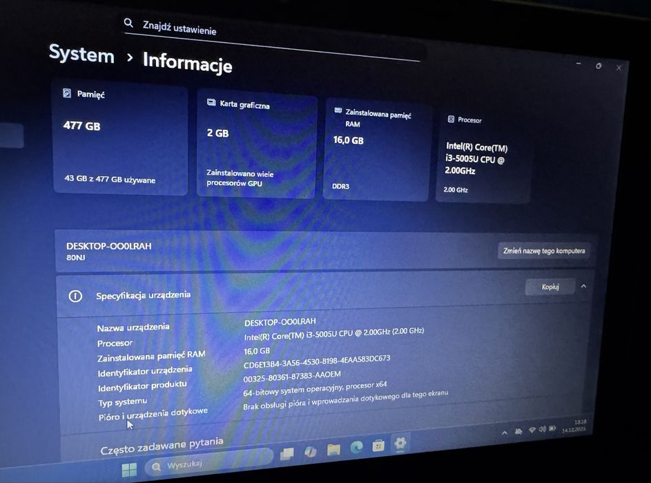 Lenovo IdeaPad 305-15IBD Core i3 2,0GHz 5005U