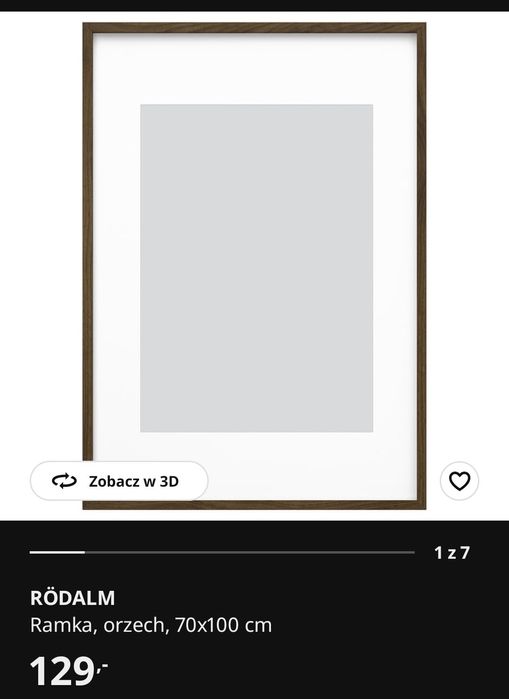 Rodalm ramka Ikea 70x100 orzech 2szt