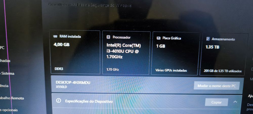 Portátil ASUS X552L