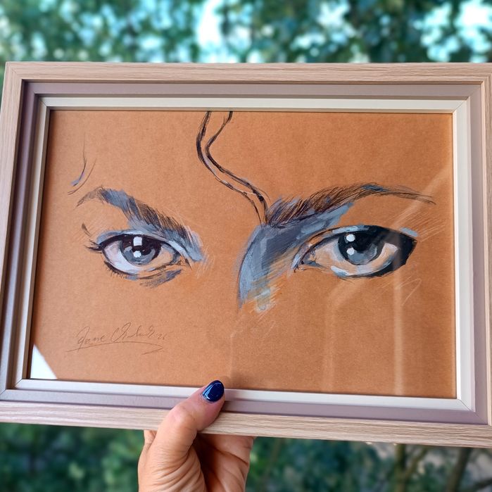 Michael Jackson oryginał rysunek malarstwo obraz A4 Wrocław  oczy szkic Art podpis