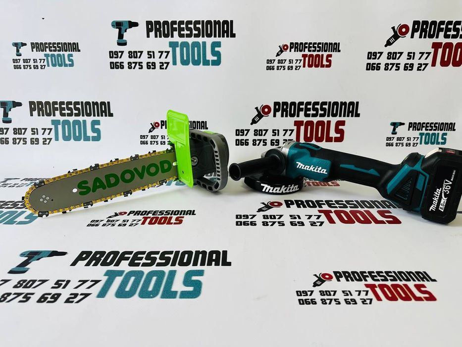 Акумуляторна кутова шліфувальна Макіта DGA504 Болгарка + Сучкоріз 36V