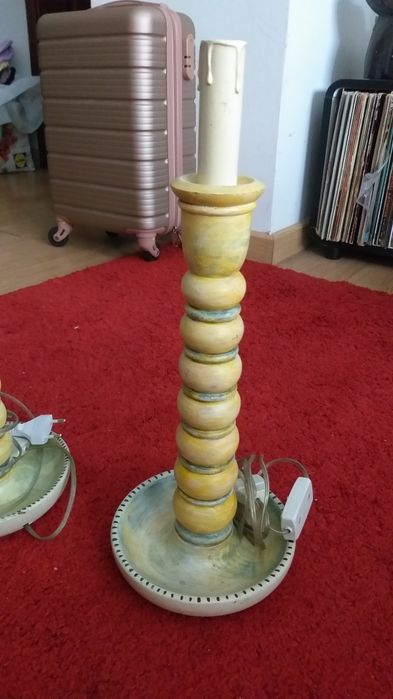 Candeeiros mesa madeira