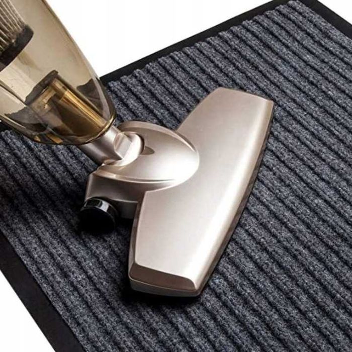 Wycieraczka Mata Do Butów Pod Drzwi Prążkowana Szara 120 X 180cm