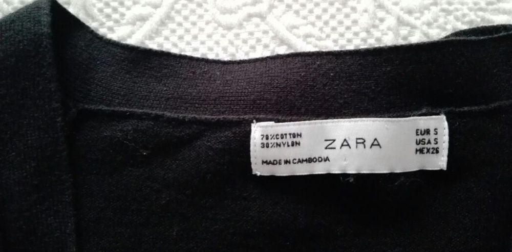 Casaco de algodão preto Zara