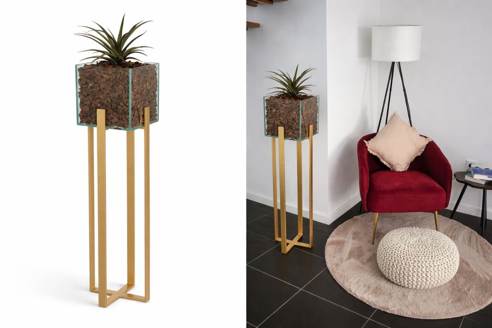 Variaa floreiras em inox ou ferro