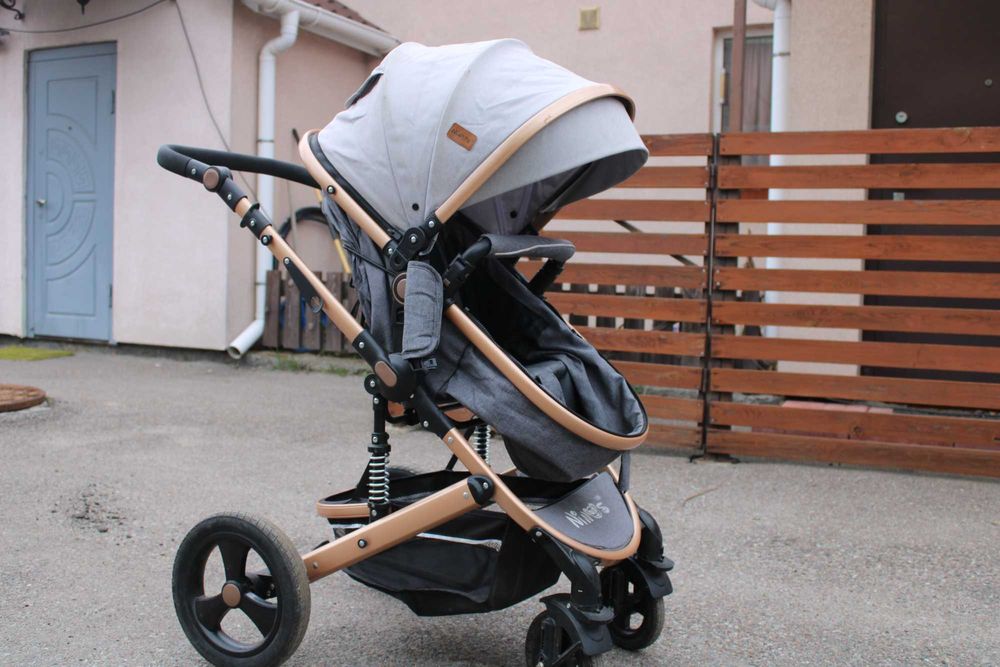 Коляска 3в1 трансформер Ninos Brava New GREY + автокрісло 0-1