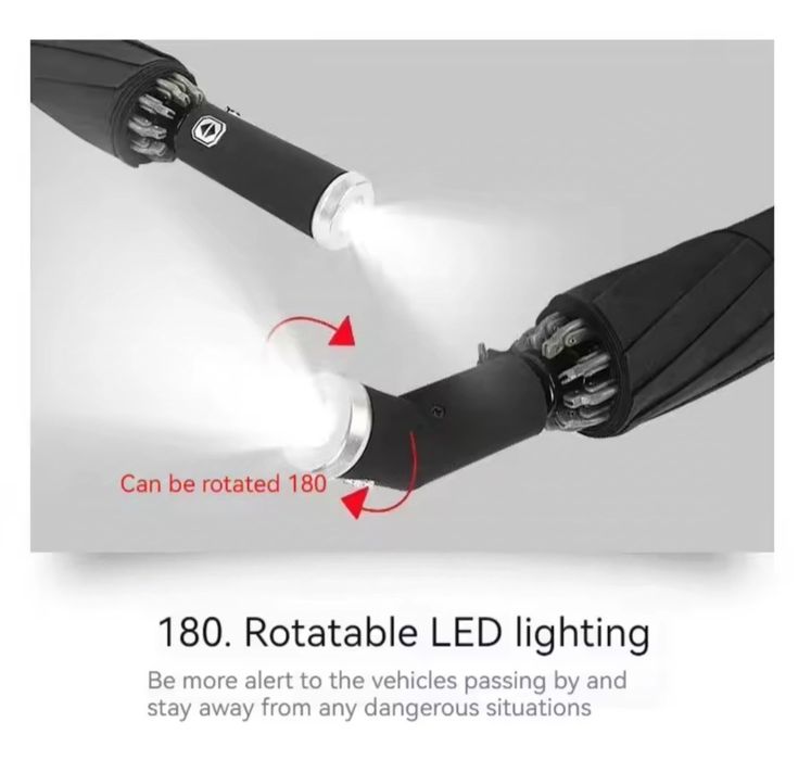 Автоматична парасоля, реверсивна, світло відбивна, з фонариком Xiaomi