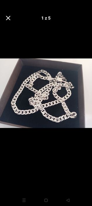 Łańcuszek Pancerka 55cm Silver Plated