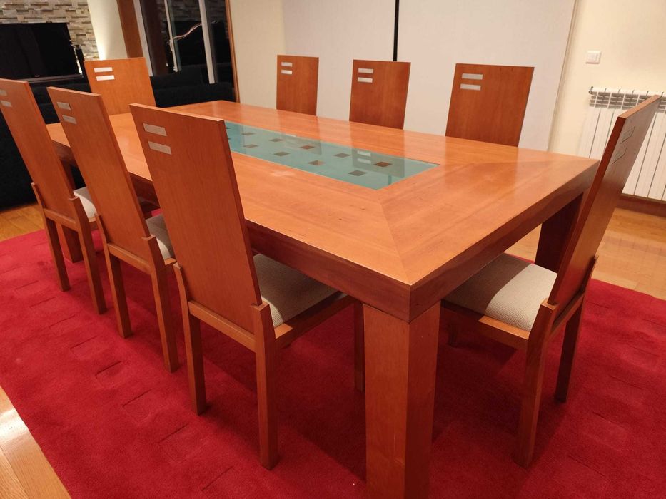 Mesa Sala de Jantar Cerejeira 240x120cm (8 Cadeiras incluidas)