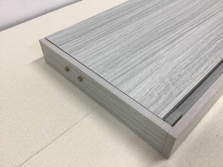 Składany stół ścienny 77×33 cm – półka + schowek, jasnoszary