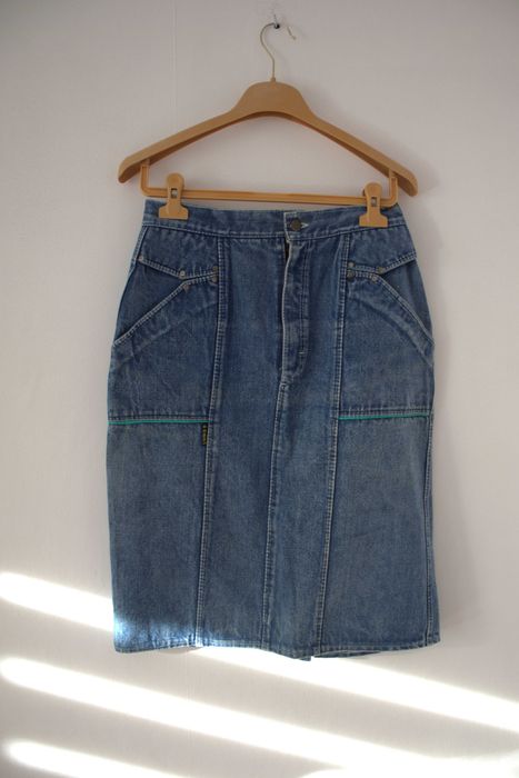 Niebieska jeansowa spódnica ołówkowa Conti vintage dżins