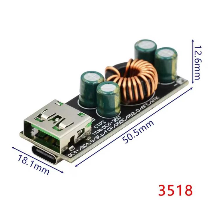 Понижувальні модулі SW 3518 60W;  65W;  30W. швидка зарядка QC 4; 3/PD