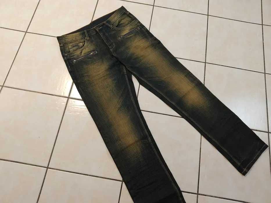 RAINBOW - NOWE! Spodnie Męskie Jeans - pas 86cm/ dł. 105cm