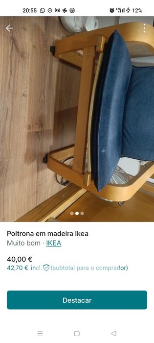 Poltrona em madeira Ikea
