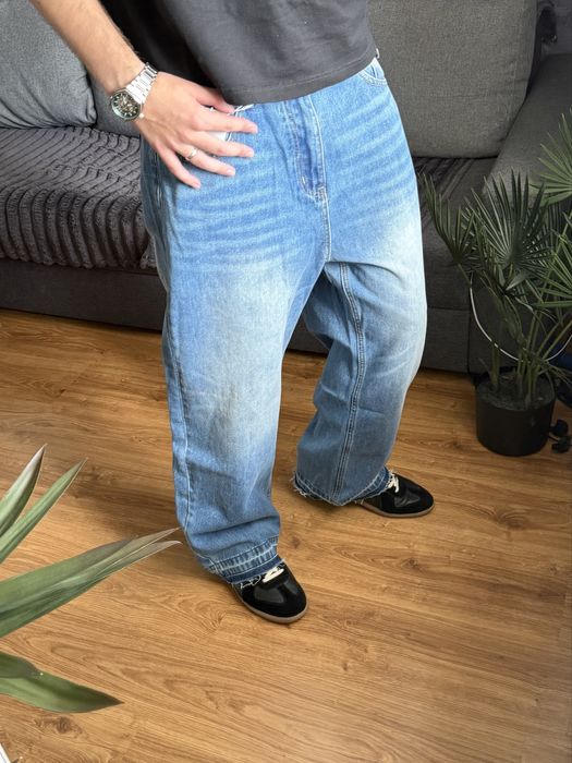 Flared Baggy Blue Jeans Джинси Фларед Широкі Прямі Relaxed Sk8 Y2k Jaded London Racer Archive Opium Архив Опиум Джинсы Blue Washed