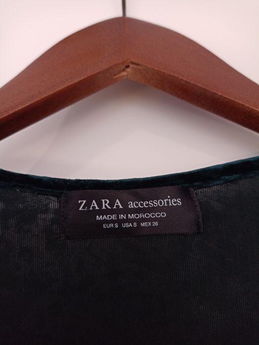 Zara body welurowe S 36 butelkowa zieleń