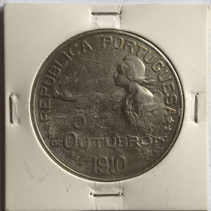 Moeda de 1 Escudo - "5 de Outubro de 1910" [Prata]