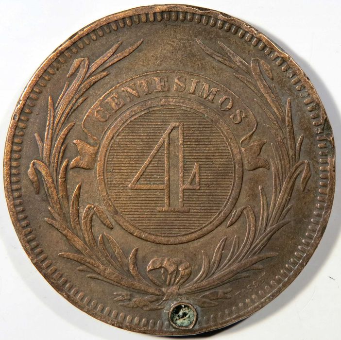 Uruguai 4 Centesimos 1869