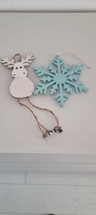 Komplet 4 drewnianych świątecznych zawieszek